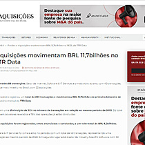 Fuses e Aquisies movimentam BRL 11,7bilhes no 1B23, diz TTR Data